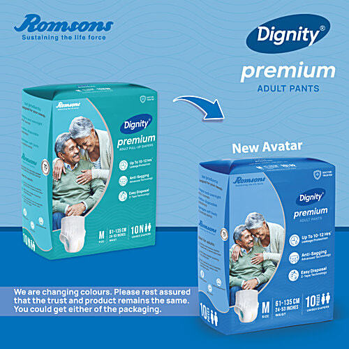 Dignity Premium Adult Pant Diapers - M, 61-135 cm, 10 pcs