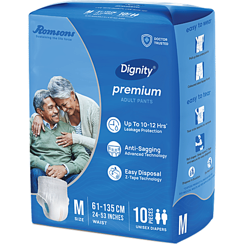 Dignity Premium Adult Pant Diapers - M, 61-135 cm, 10 pcs