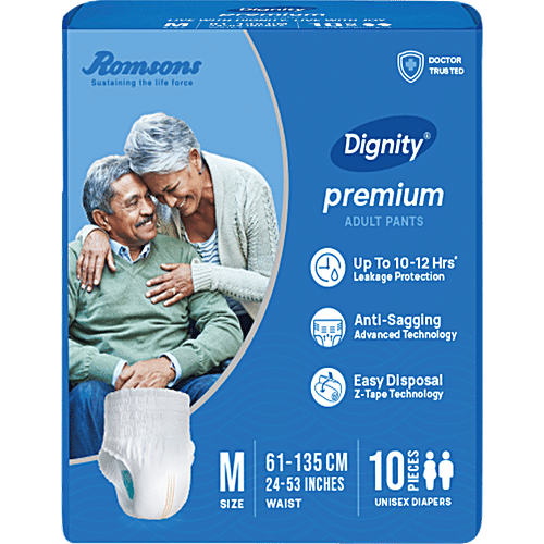 Dignity Premium Adult Pant Diapers - M, 61-135 cm, 10 pcs