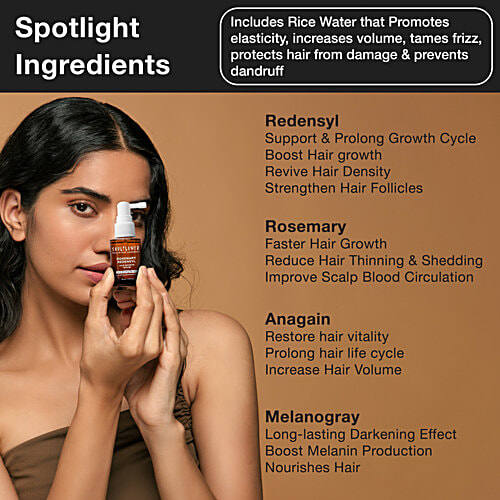 Soulflower Rosemary Redensyl Hair Growth Serum - Anti-Greying Booster, 30 ml Boost hair Growth & Reduce thinning, Long Lasting Advanced Formula