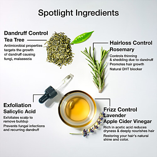 Soulflower Salicylic Acid & Tea Tree Anti-Dandruff Hair Serum With Piroctone Olamine To Soothe Itchy Flaky Scalp, 50 ml  Anti Recurrence, Long Lasting Advanced Formula