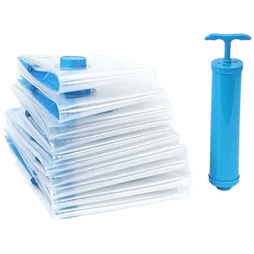 Se7en Vacuum Storage Bags - 3 Sizes & Hand Pump, 5 pcs  