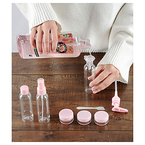 Se7en Plastic Multipurpose Cosmetic Travel Pouch Kit, 7 pcs