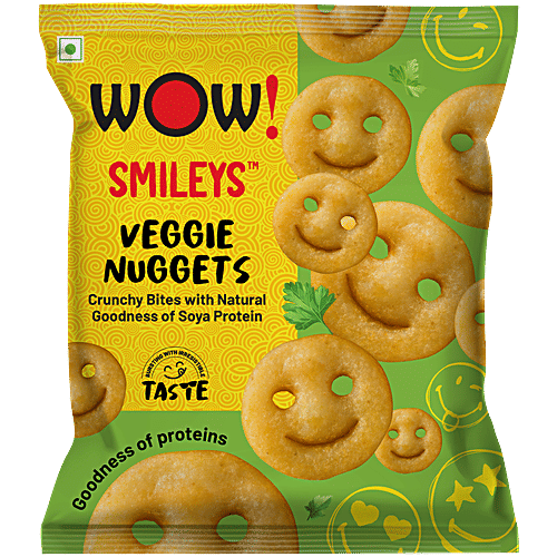 Wow! Smiley Smileys Veggie Nuggets, 250 g (10 pcs) Cruncy Bites, Natural Goodness of Protein
