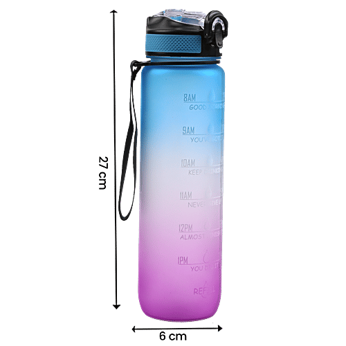 Solara Tritan Motivational Water Bottle - Blue Fuchsia, 1 L  
