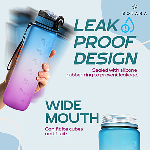 Solara Tritan Motivational Water Bottle - Blue Fuchsia, 1 L  