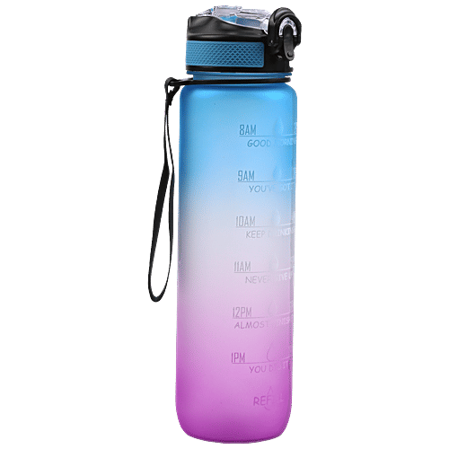 Solara Tritan Motivational Water Bottle - Blue Fuchsia, 1 L  
