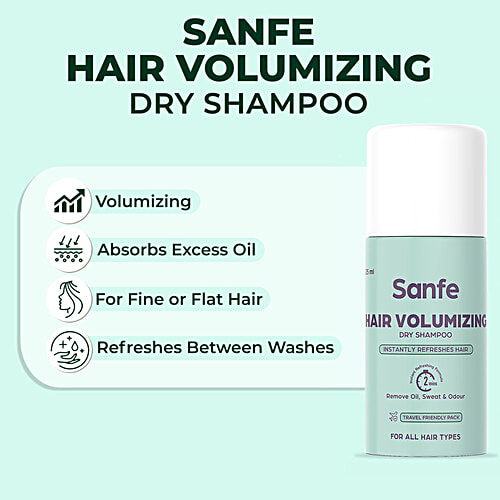 Sanfe Hair Volumizing Dry Shampoo, 25 ml  Instantly Refreshes Hair, For All Hair Types, Removes Oil Sweat & Odour