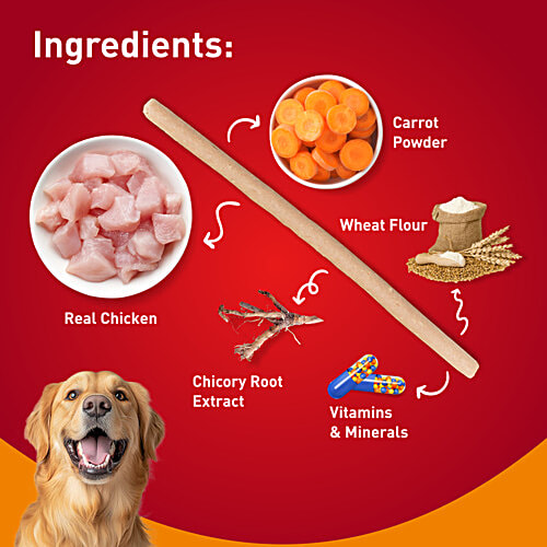Drools Chicken Sticks Carrot Flavour Dog Treats, 100 g