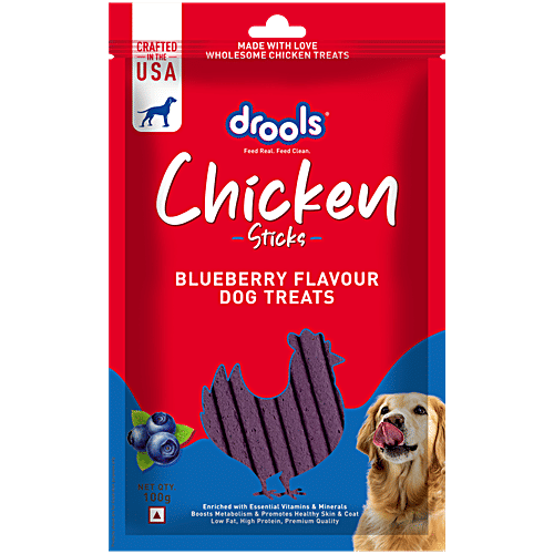 Drools Chicken Sticks Blueberry Flavour Dog Treats, 100 g  