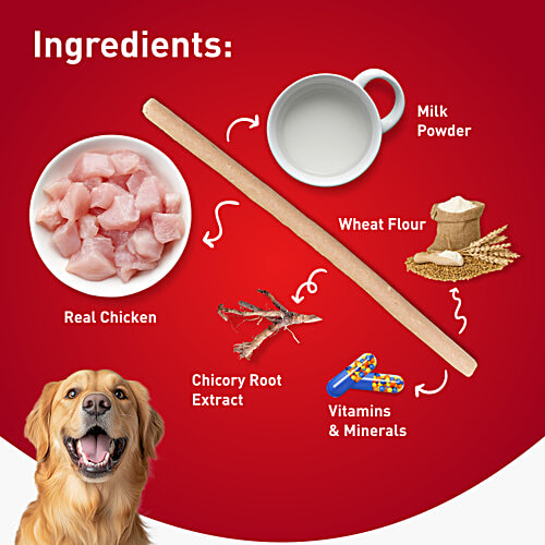 Drools Chicken Sticks Milk Flavour Dog Treats, 100 g  