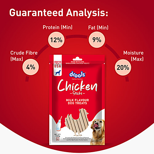 Drools Chicken Sticks Milk Flavour Dog Treats, 100 g  