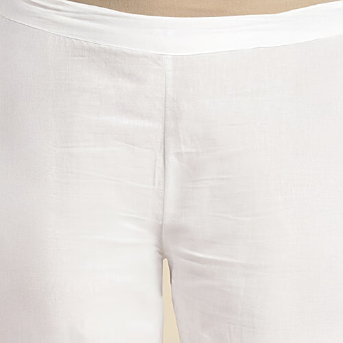 Rangita Off-White Cotton Regular Fit Pant, 1 pc (Size - M)