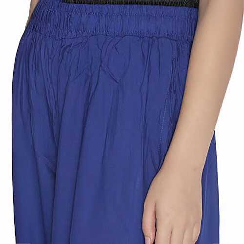Lyra Royal Blue Elasticated Full Length Palazzos, 1 pc (Free size)