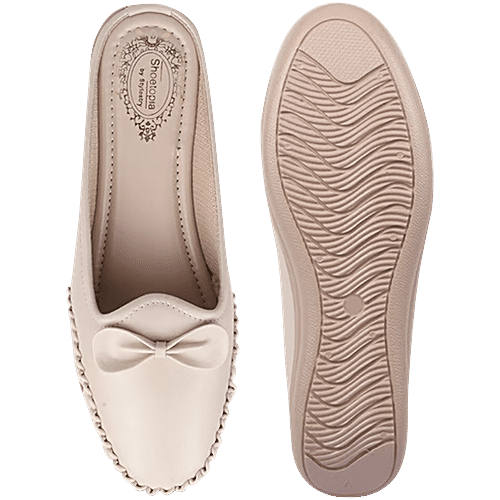 Shoetopia Women's Beige Mule Wedges, 1 Pair (UK/IND-4)