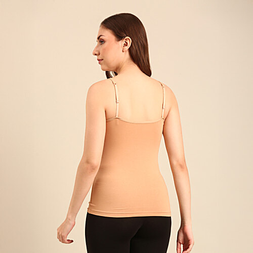 Pepe Jeans Solid Women Camisole - Beige, 1 pc (Size - M)