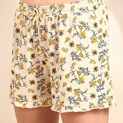 Pepe Jeans Solid T Shirt & Printed Shorts Sleepset - Antique Floral, 2 pcs (Size - 2XL)