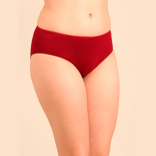 Pepe Jeans Solid Women Hipster - Garnet Red Combo, 3 pcs (Size - 2XL)