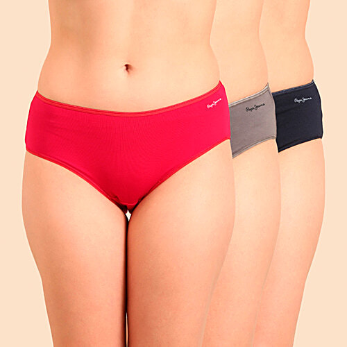 Pepe Jeans Solid Women Hipster - Hot Pink Combo, 3 pcs (Size - 2XL)