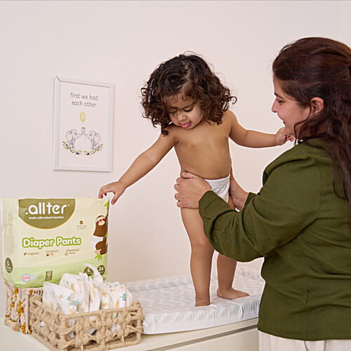 .allter  Organic Bamboo Diaper Pants - Large Size, 13-17 kgs, 24 pcs  Ultra Soft, Chemical Free, Natural Bamboo Diapers