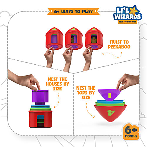 Li'l Wizards Bird House Nesting Toy With Peek-A-Boo Feature - 6+ Months, 1 pc Problem Solving Skills, Creativity, Imagination, Cognitive Development
