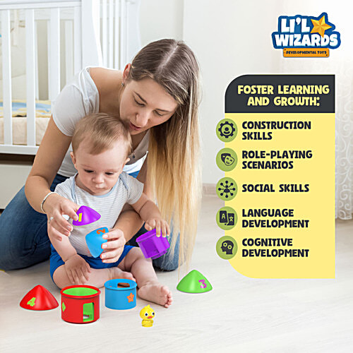 Li'l Wizards Bird House Nesting Toy With Peek-A-Boo Feature - 6+ Months, 1 pc Problem Solving Skills, Creativity, Imagination, Cognitive Development