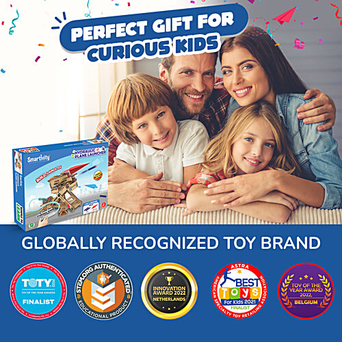 Smartivity Hydraulic Launcher - 2 In 1 For Darts & Paper Plane, 1 pc Easy To Build, With Rubber bands