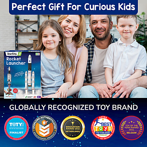 Smartivity Rocket Launcher Toy - 6+ Years, 1 pc Fun & Educational, DIY, Sustainable Materials, Load, Launch, Push