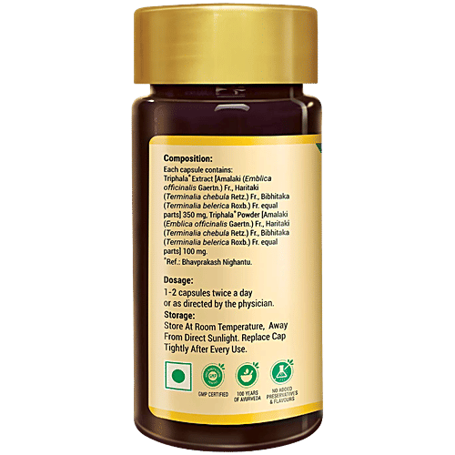 Zandu Triphala Bowel Wellness Capsules, 90 pcs Gut Health, Antioxidant, Pure Herbs, Vegetarian