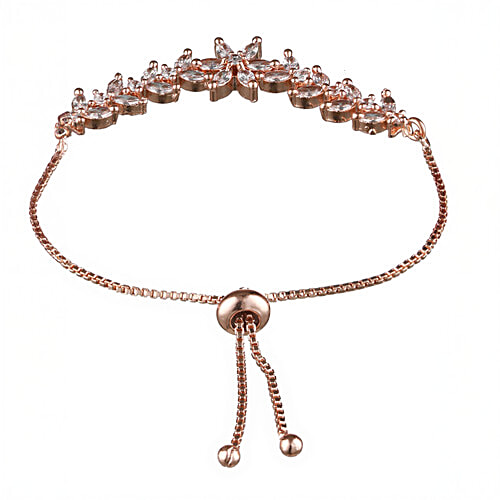 Aatmana Women Rose Gold-Plated American Diamond Link Bracelet, 1 pc (Free size) 