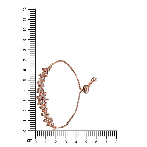 Aatmana Women Rose Gold-Plated American Diamond Link Bracelet, 1 pc (Free size) 