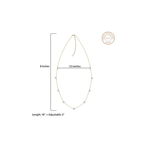 Giva Anushka's 92.5 Sterling Silver Golden Star Constellation Necklace For Women, 1 pc (Free Size) 