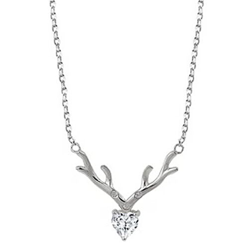 Giva Anushka Sharma 92.5 Sterling Silver Deer Heart Necklace For Women, 1 pc (Free Size) 