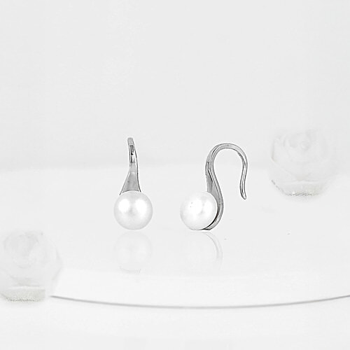 Giva 92.5 Sterling Silver Pearl Earrings For Women, 1 Pair (Free Size) 