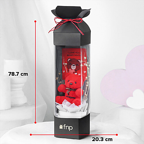 FNP Hugs & Blooms Valentine's Day Gift Hamper, 3 pcs  