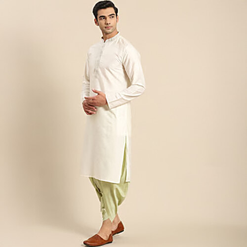 Kisah White Regular Fit Embroidered Kurta, 1 pc (Size-42)