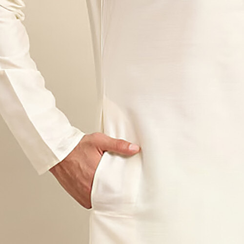 Kisah White Regular Fit Embroidered Kurta, 1 pc (Size-42)