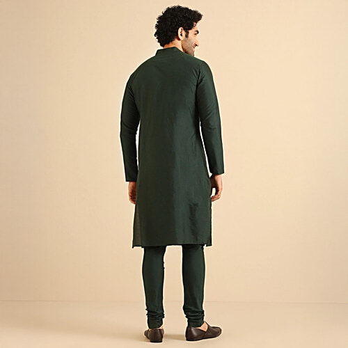 Kisah Dark Green Regular Fit Kurta, 1 pc (Size - M)