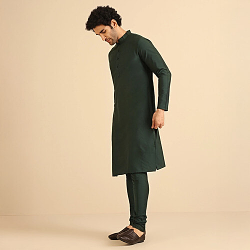 Kisah Dark Green Regular Fit Kurta, 1 pc (Size - M)