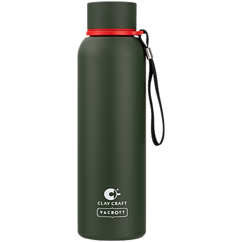Clay Craft Vacbott Everest Stainless Steel Insulated Bottle Flask - Hot/Cold, Green, 700 ml Double Walled Vacuum Bottle, 24 Hours Hot/Cold, BIS Certified
