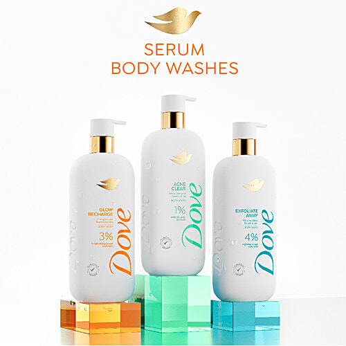 Dove Glow Recharge Body Wash - 3% Brightening Serum + Vitamin C, 300 ml  Energizes And Illuminates Skin