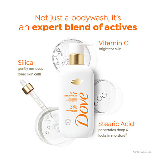 Dove Glow Recharge Body Wash - 3% Brightening Serum + Vitamin C, 300 ml  Energizes And Illuminates Skin