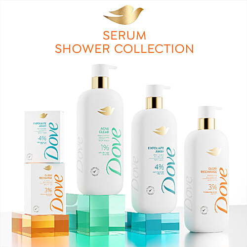 Dove Glow Recharge Beauty Bar - 3% Brightening Serum With Vitamin C, 125 g (Pack of 3) Energises and illuminates Skin