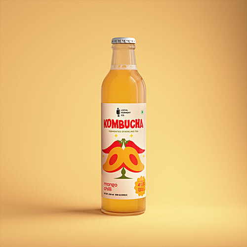 Local Ferment Co Mango & Chilli Kombucha - Live Sparkling Tea, 250 ml Non-Alcoholic
