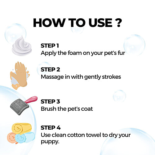 Moe Puppy Rinse Free Dry Shampoo For Instantly Clean & Fresh Fur, 150 ml With Oatmeal & OliveOil