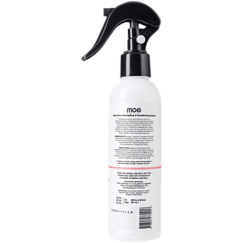 Moe Puppy Knot Free Pet Detangling & Deodorizing Spray, 200 ml For effortlessly smooth and fresh-smelly hair, Aloe Vera, Tilia Tomentosa Bud
