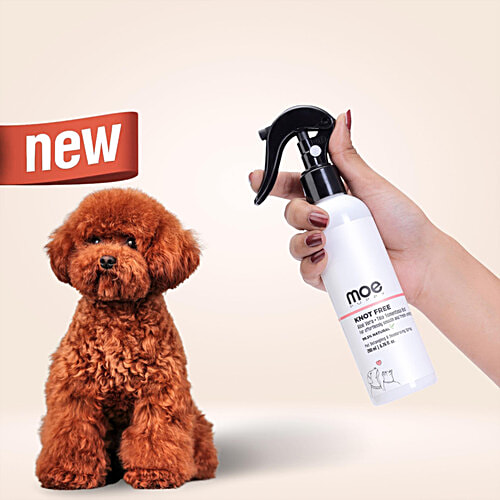 Moe Puppy Knot Free Pet Detangling & Deodorizing Spray, 200 ml For effortlessly smooth and fresh-smelly hair, Aloe Vera, Tilia Tomentosa Bud