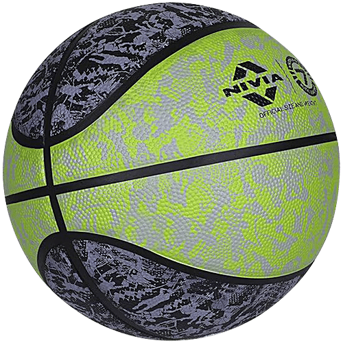 Nivia Graffiti Basketball - Black & Green, 1 pc (Size 7) 