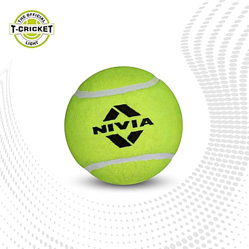 Nivia Cricket Tennis Ball - Light Weight, Yellow, 3 pcs  
