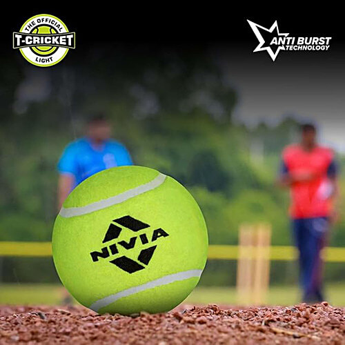 Nivia Cricket Tennis Ball - Light Weight, Yellow, 3 pcs  